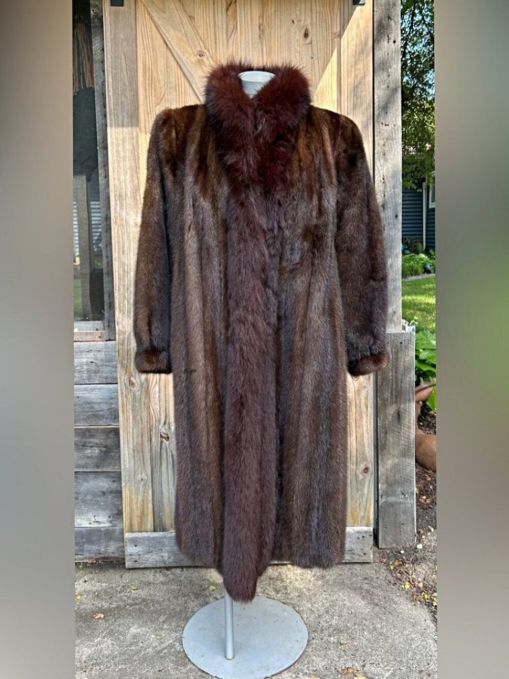 Vintage Luxurious Long Brown Genuine Mink Full Length Fur Coat~M~